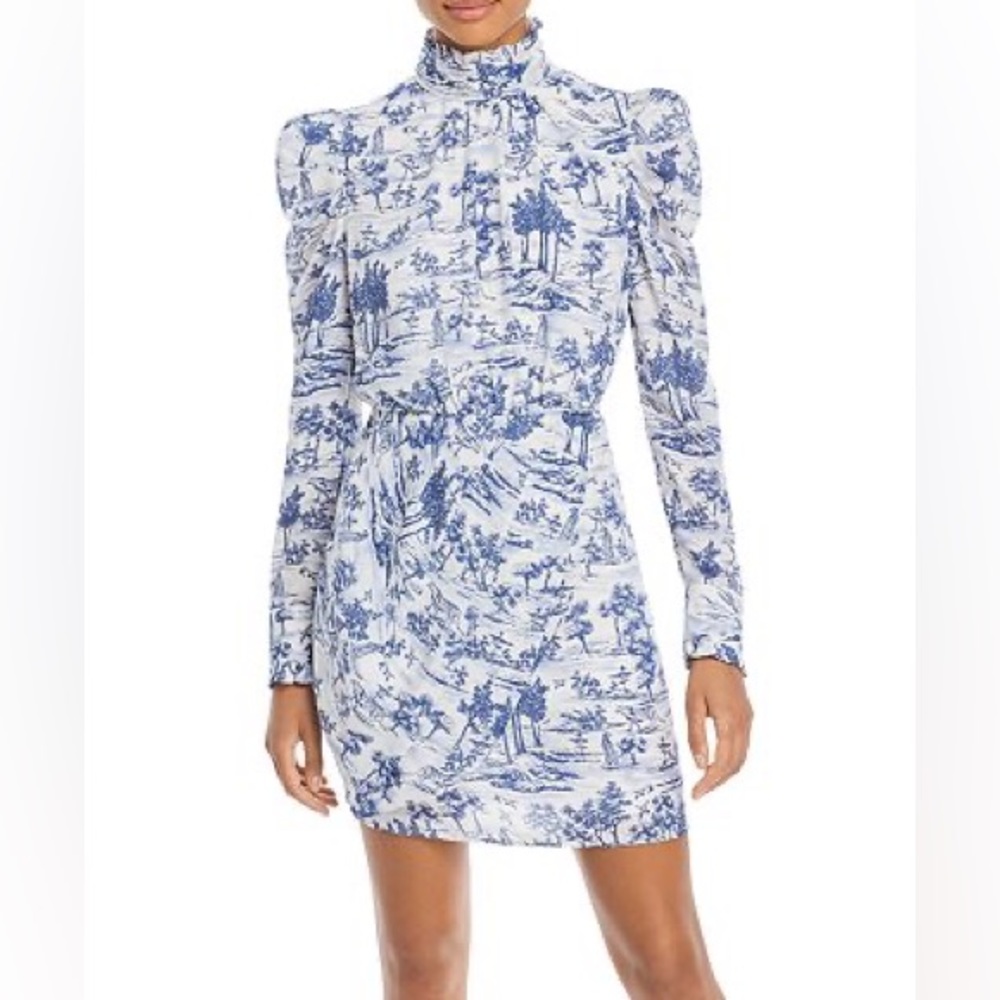 Aqua long sleeve mini dress